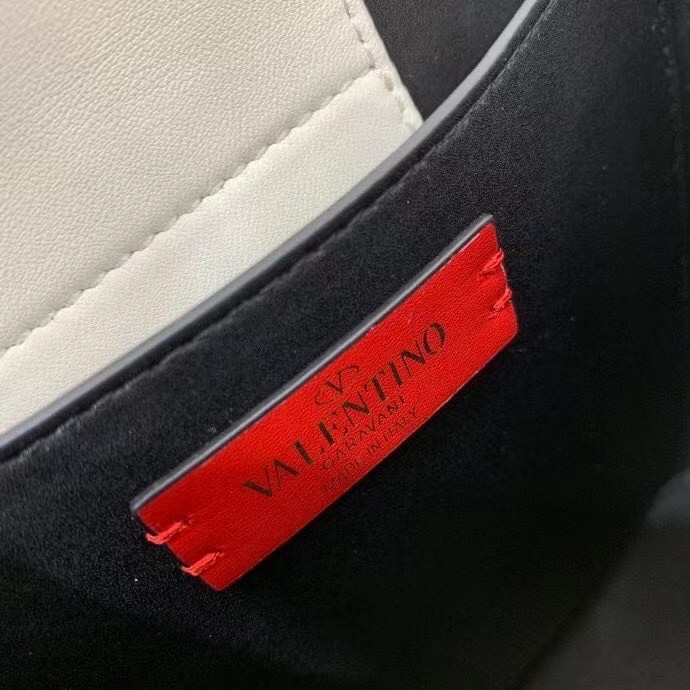 valentino S*pervee top handle bag in white calfskin