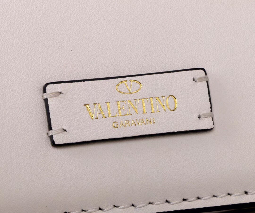 Valentino Small Vsling Shoulder Bag In White Calfskin