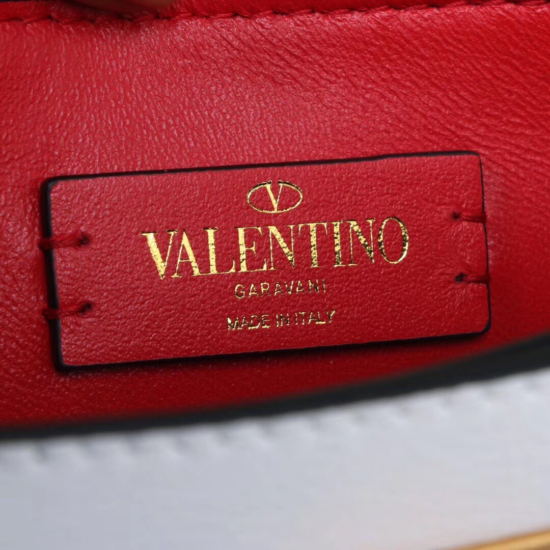 Valentino Garavani Beige/White Small VRing Shoulder Bag