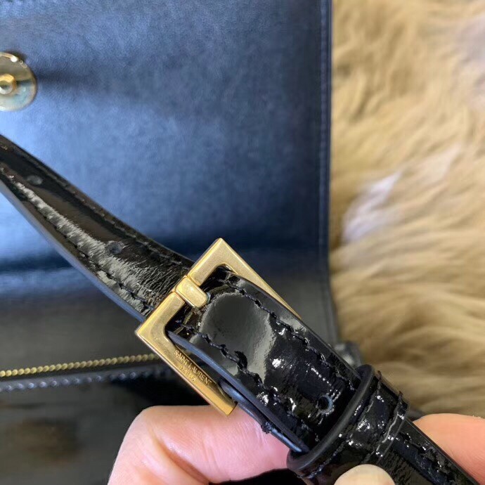 Sa**t Lau*nt black patent kate belt bag