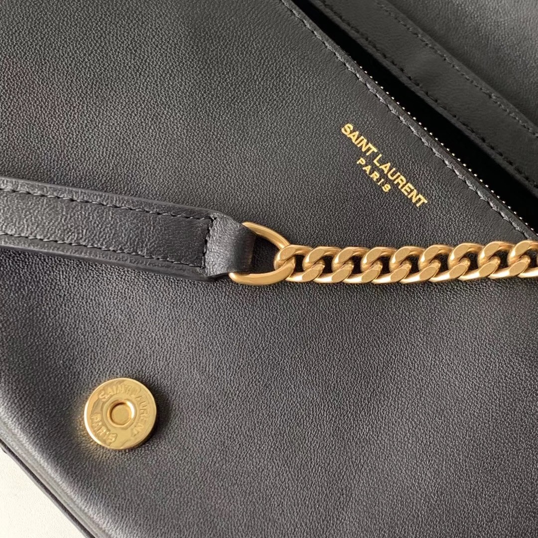 Sa**t Lau*nt angie chain bag in black diamond lambskin