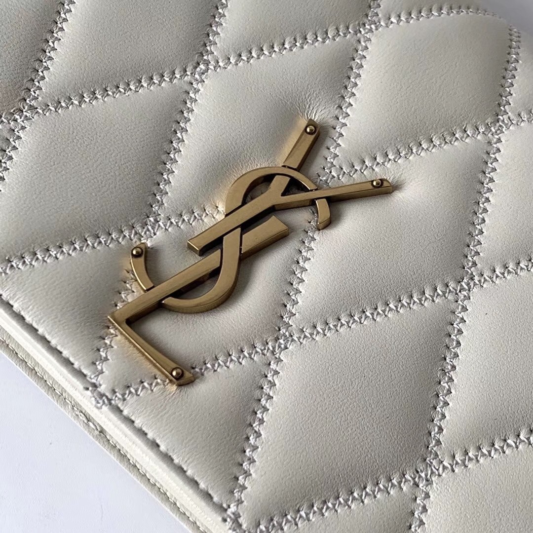 Sa**t Lau*nt angie chain bag in white diamond lambskin