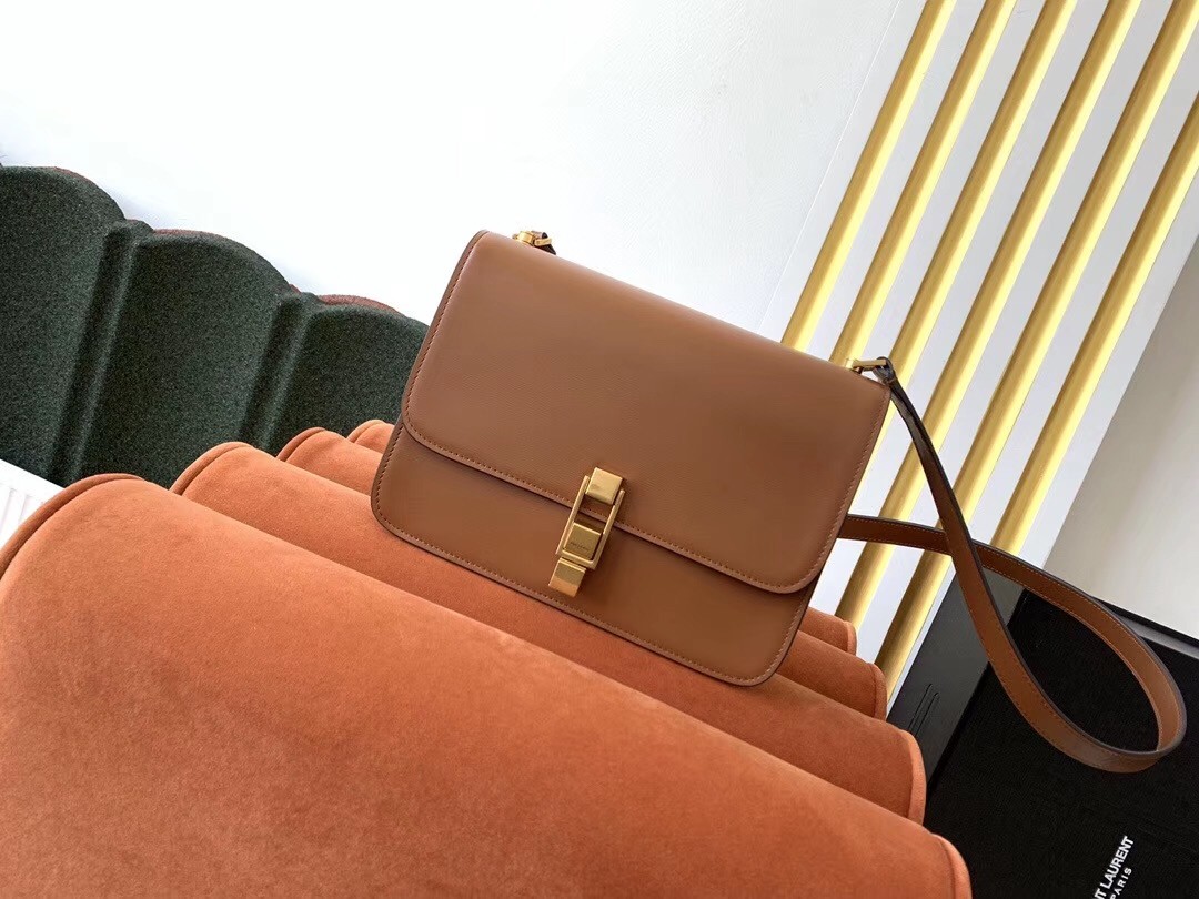 Sa**t Lau*nt carre satchel bag in brick leather