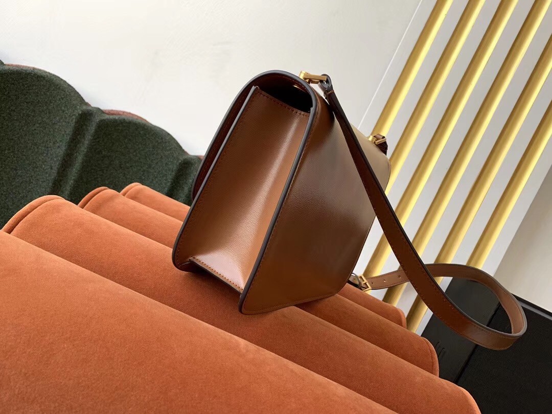 Sa**t Lau*nt carre satchel bag in brick leather