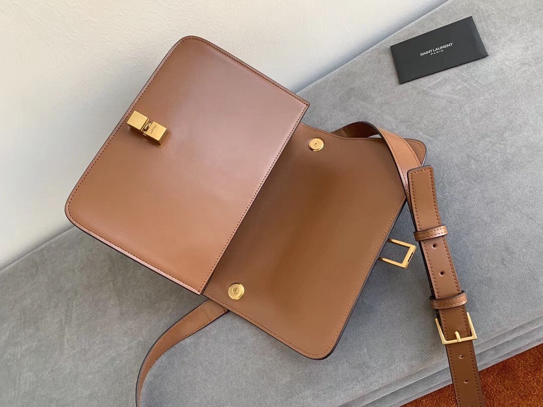Sa**t Lau*nt carre satchel bag in brick leather