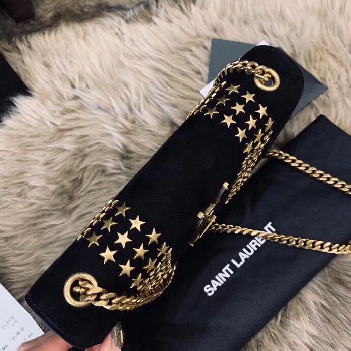 Sa**t Lau*nt kate small bag in black suede with star studs