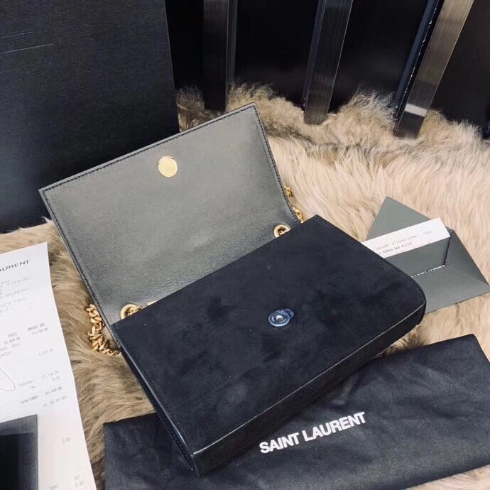 Sa**t Lau*nt kate small bag in black suede with star studs