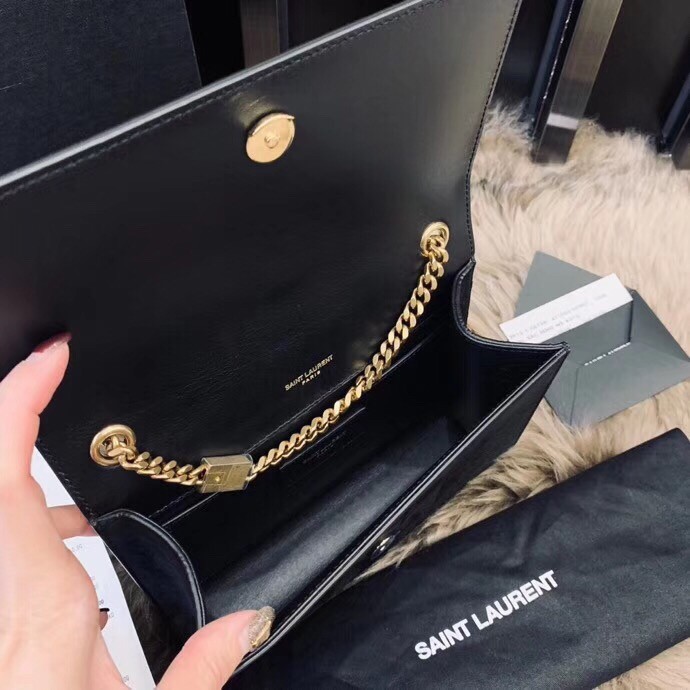 Sa**t Lau*nt kate small bag in black suede with star studs