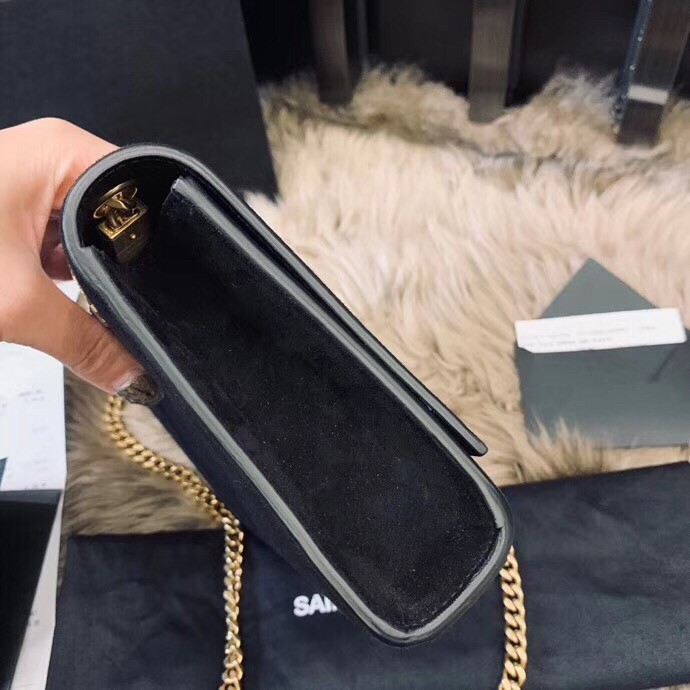 Sa**t Lau*nt kate small bag in black suede with star studs