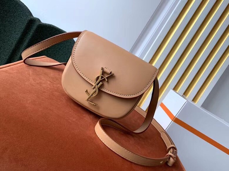 Sa**t Lau*nt kaia mini satchel bag in brown calfskin