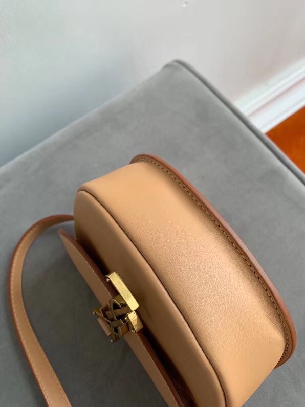 Sa**t Lau*nt kaia mini satchel bag in brown calfskin