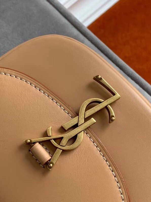 Sa**t Lau*nt kaia mini satchel bag in brown calfskin