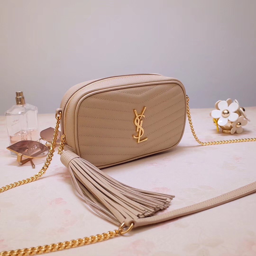 Sa**t Lau*nt lou mini bag in powder grained leather