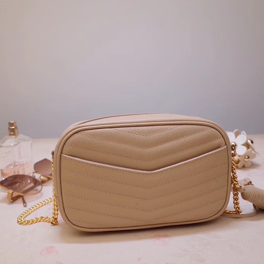 Sa**t Lau*nt lou mini bag in powder grained leather
