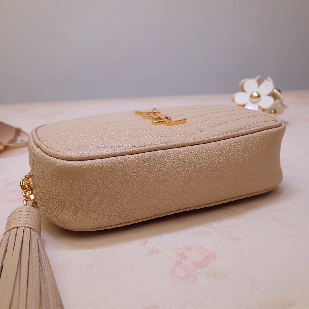 Sa**t Lau*nt lou mini bag in powder grained leather