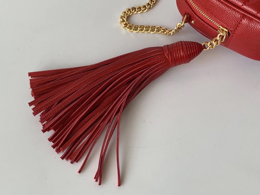 Sa**t Lau*nt lou mini bag in red grained leather