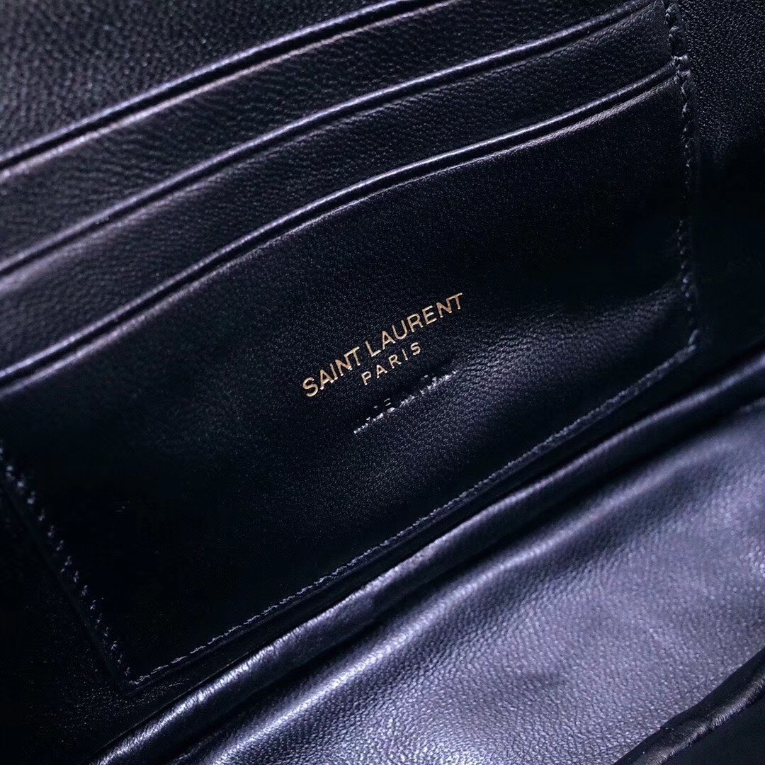 Sa**t Lau*nt lou mini bag in white grained leather