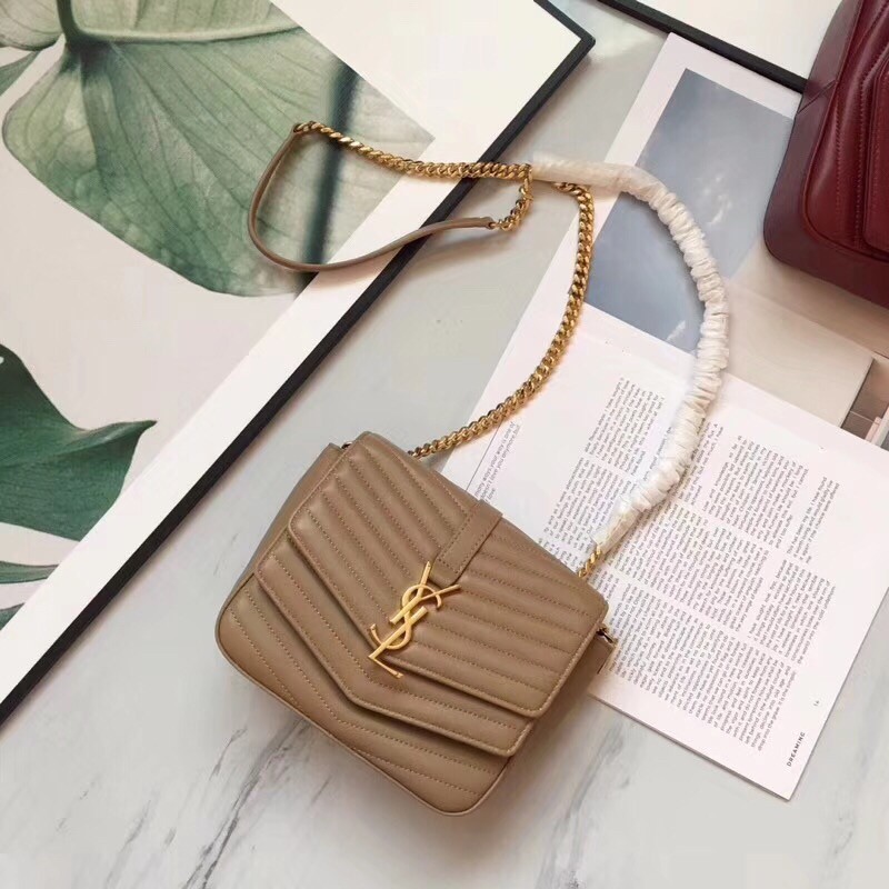 Sa**t Lau*nt small sulpice bag in beige matelasse leather