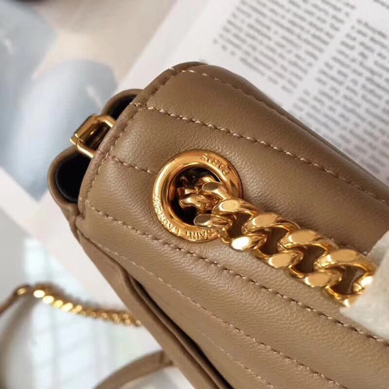 Sa**t Lau*nt small sulpice bag in beige matelasse leather