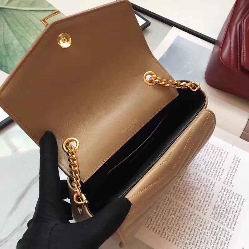 Sa**t Lau*nt small sulpice bag in beige matelasse leather