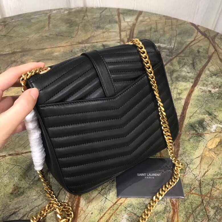 Sa**t Lau*nt small sulpice bag in black matelasse leather
