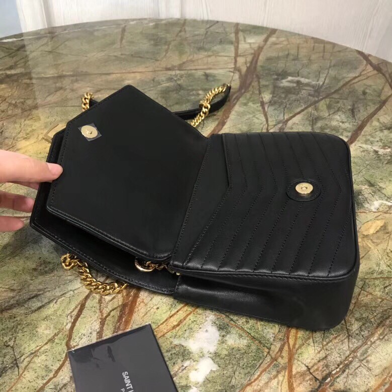 Sa**t Lau*nt small sulpice bag in black matelasse leather