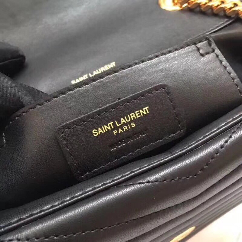 Sa**t Lau*nt small sulpice bag in black matelasse leather