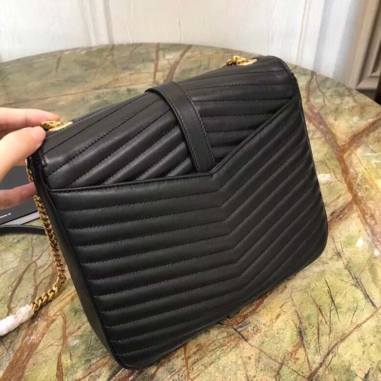 Sa**t Lau*nt medium sulpice bag in black matelasse leather