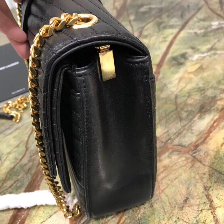 Sa**t Lau*nt medium sulpice bag in black matelasse leather