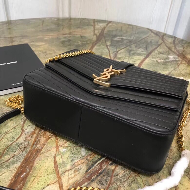 Sa**t Lau*nt medium sulpice bag in black matelasse leather