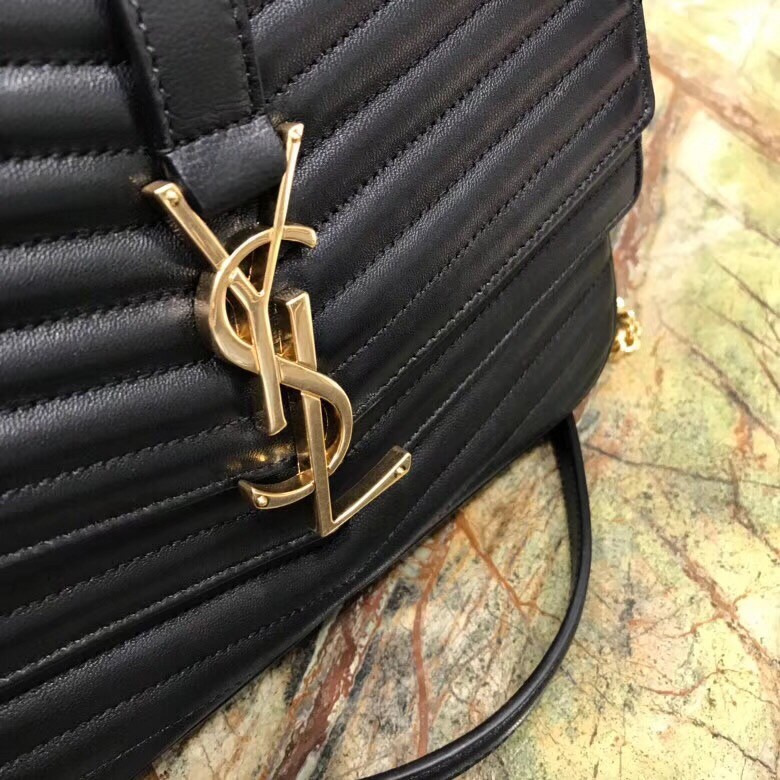 Sa**t Lau*nt medium sulpice bag in black matelasse leather