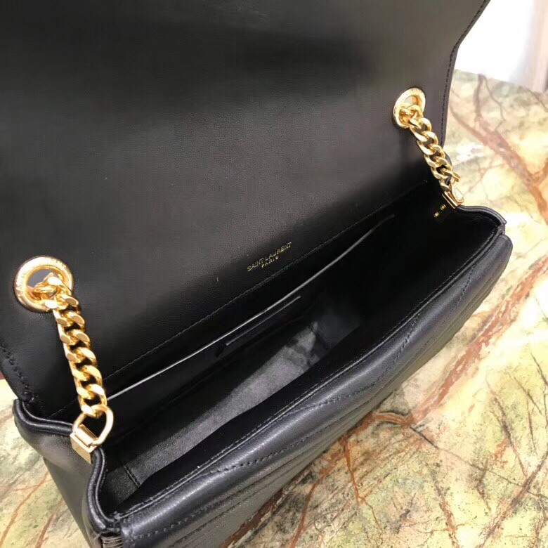 Sa**t Lau*nt medium sulpice bag in black matelasse leather