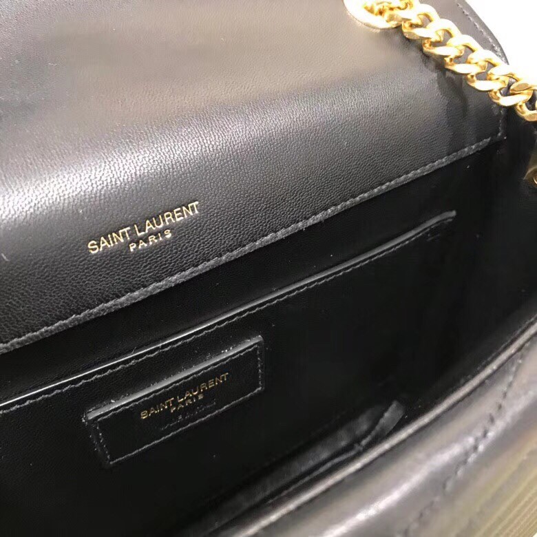 Sa**t Lau*nt medium sulpice bag in black matelasse leather