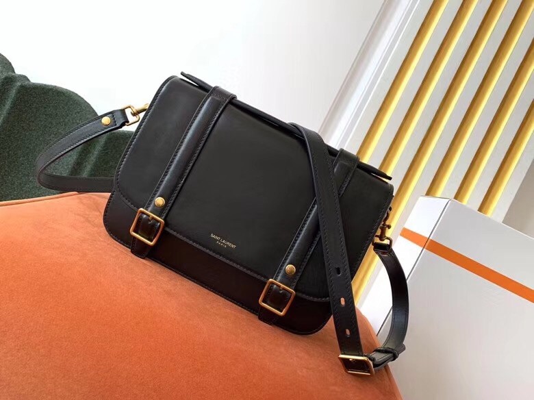 Sa**t Lau*nt school bag in black calfskin