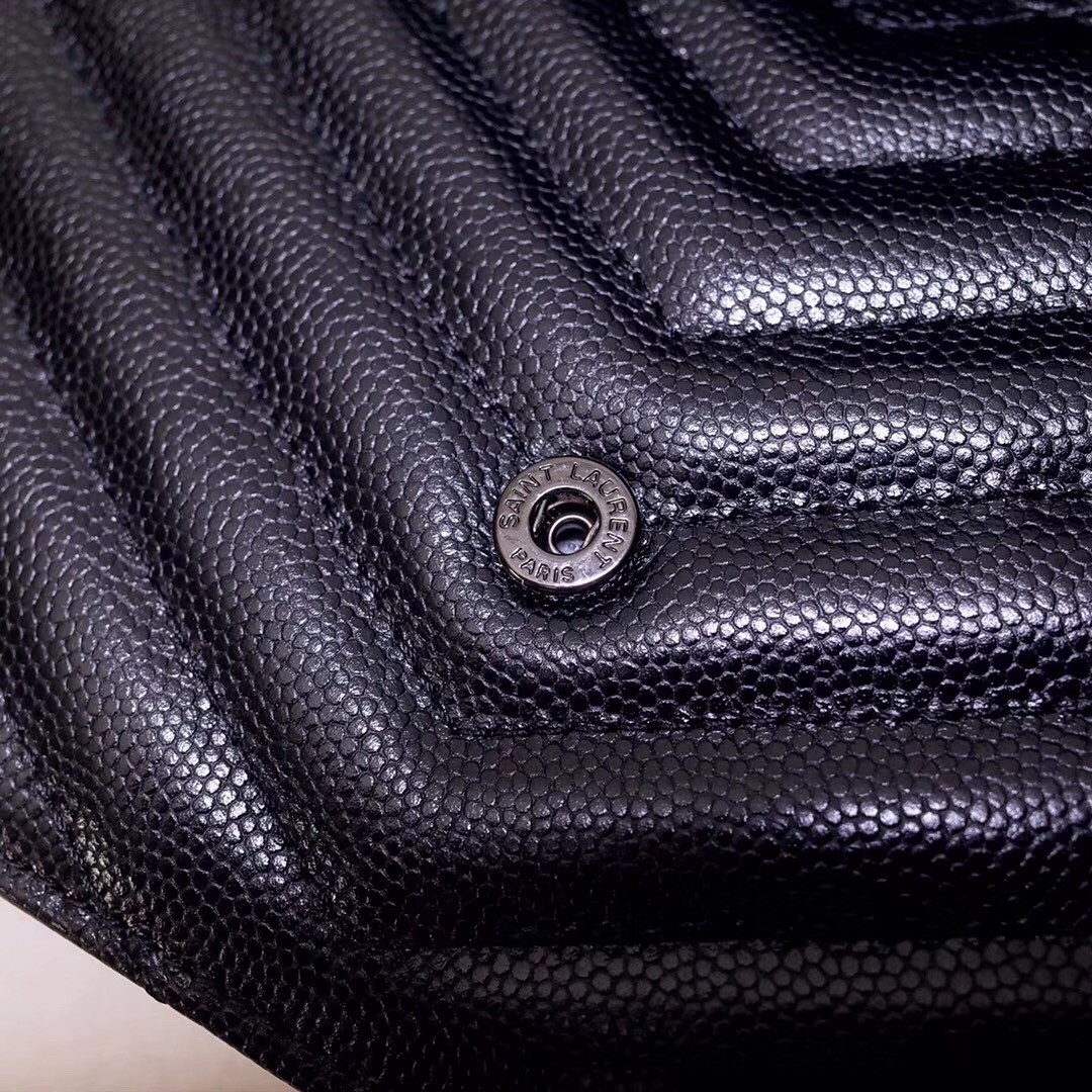 Sa**t Lau*nt woc envelope chain wallet all black