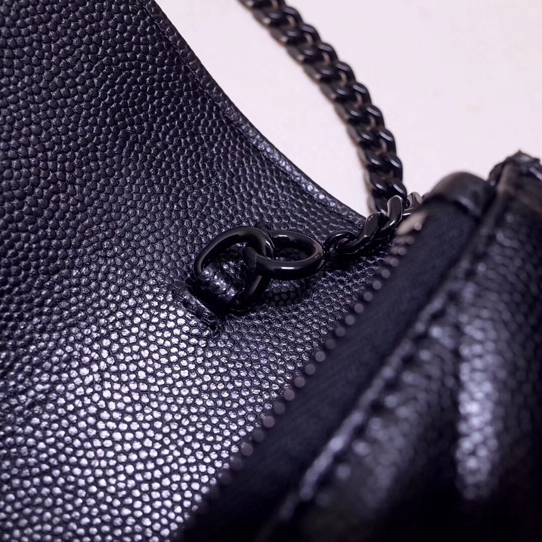Sa**t Lau*nt woc envelope chain wallet all black