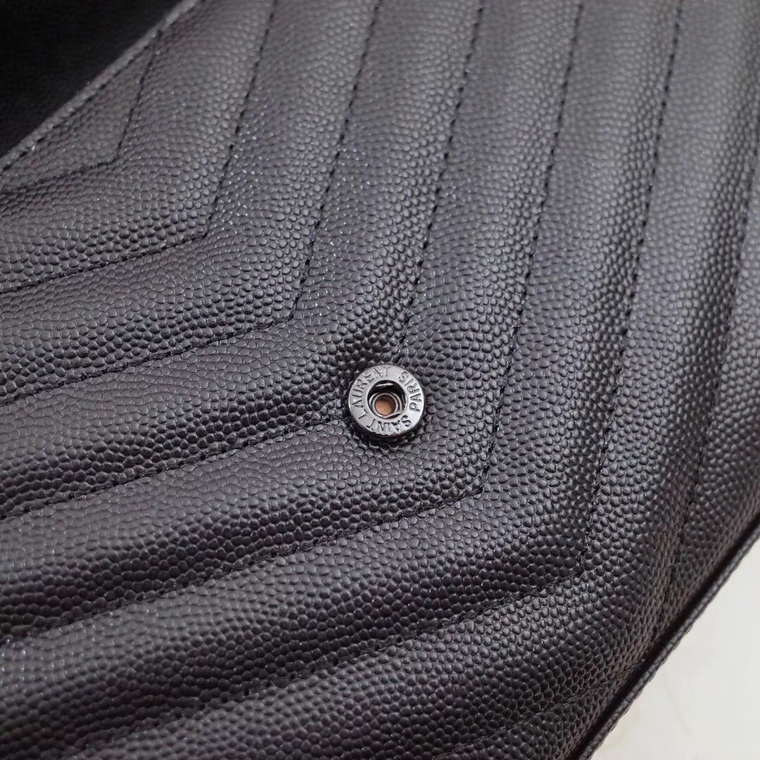 Sa**t Lau*nt woc monogram chain wallet all black