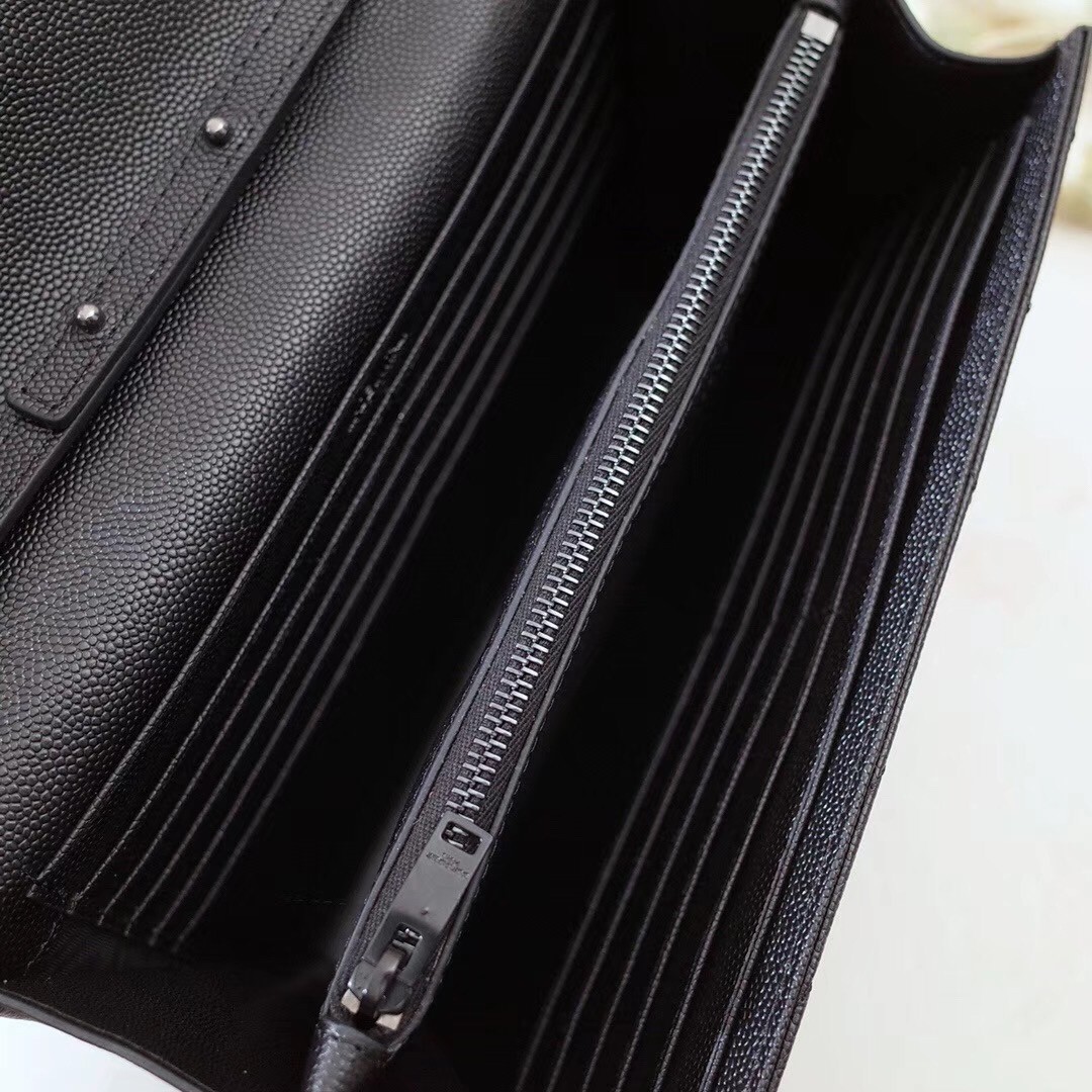Sa**t Lau*nt woc monogram chain wallet all black