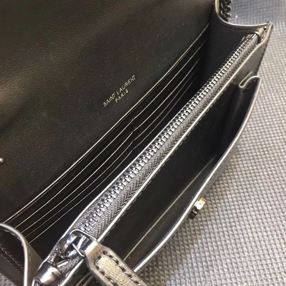 Sa**t Lau*nt woc sunset chain wallet all black