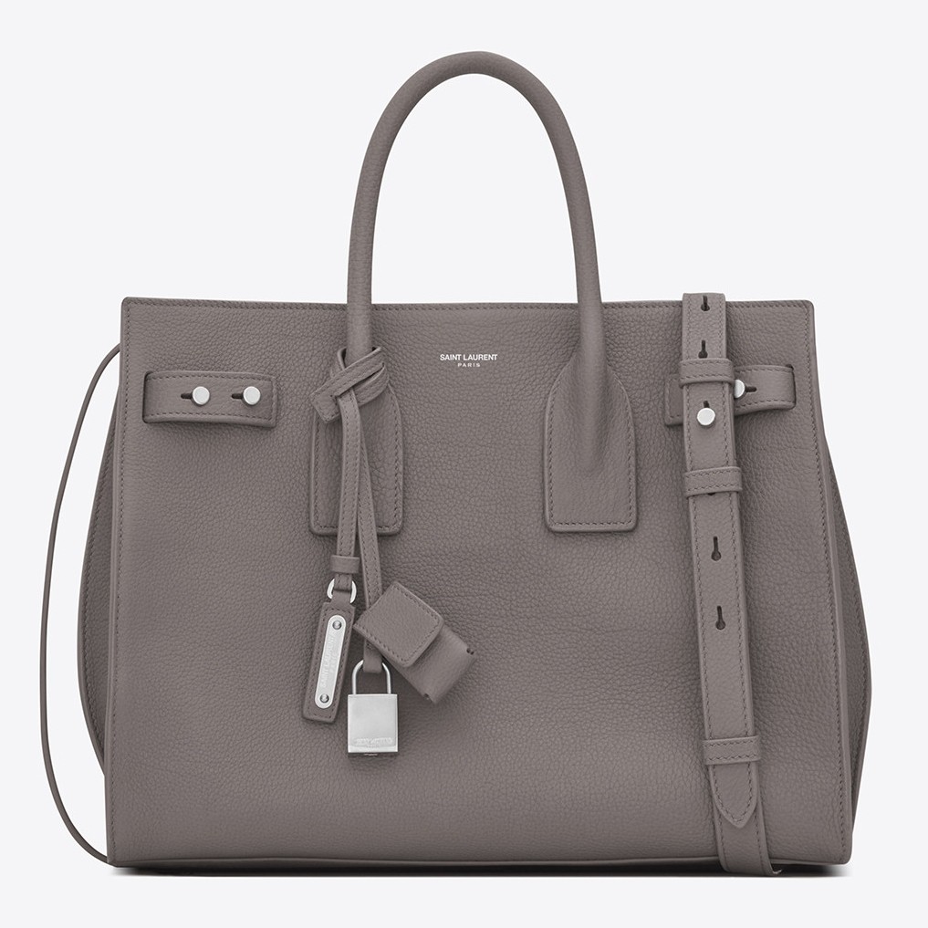 Sa**t Lau*nt small sac de jour souple bag in fog grained leather