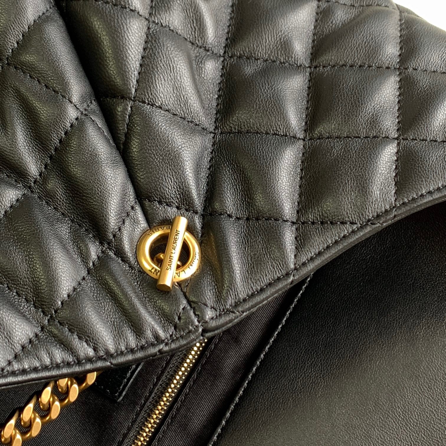 Sa**t Lau*nt icare maxi shopping bag in black quilted lambskin