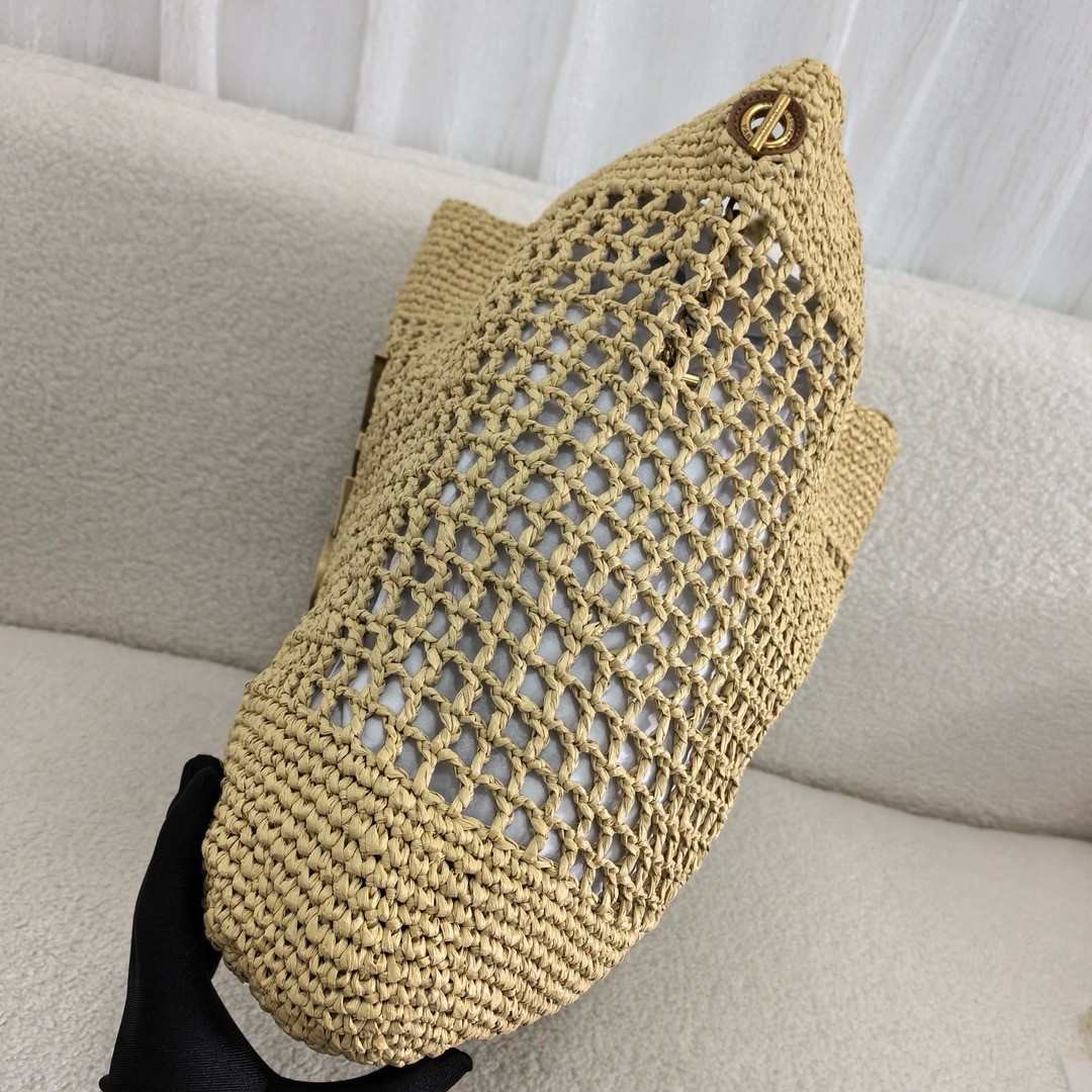 Sa**t Lau*nt icare maxi shopping bag in naturel raffia