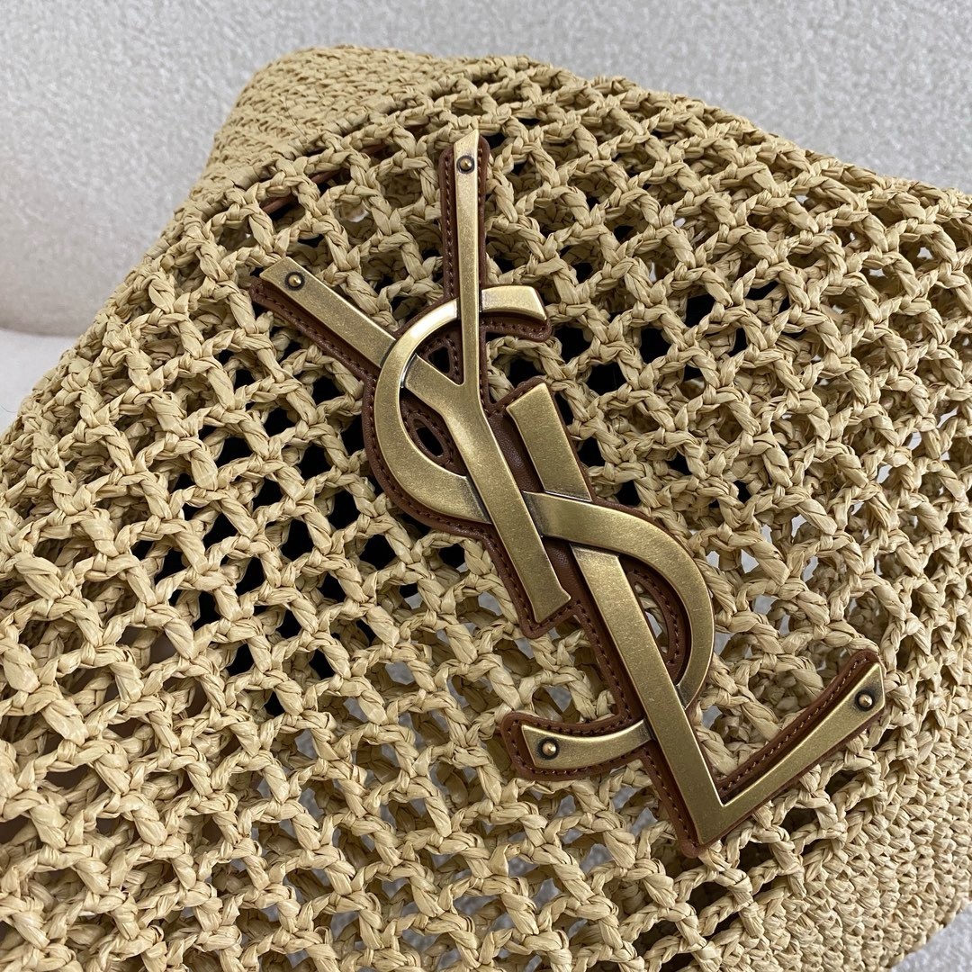Sa**t Lau*nt icare maxi shopping bag in naturel raffia
