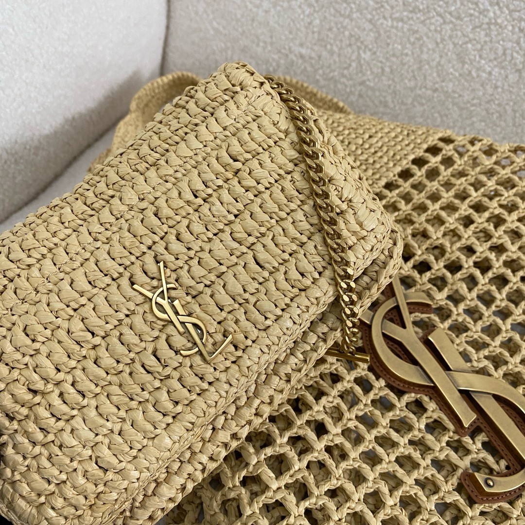 Sa**t Lau*nt icare maxi shopping bag in naturel raffia