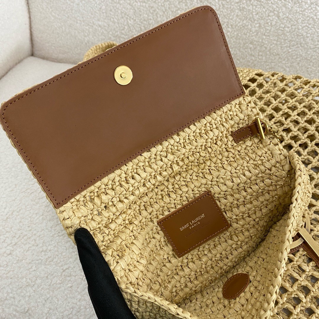 Sa**t Lau*nt icare maxi shopping bag in naturel raffia