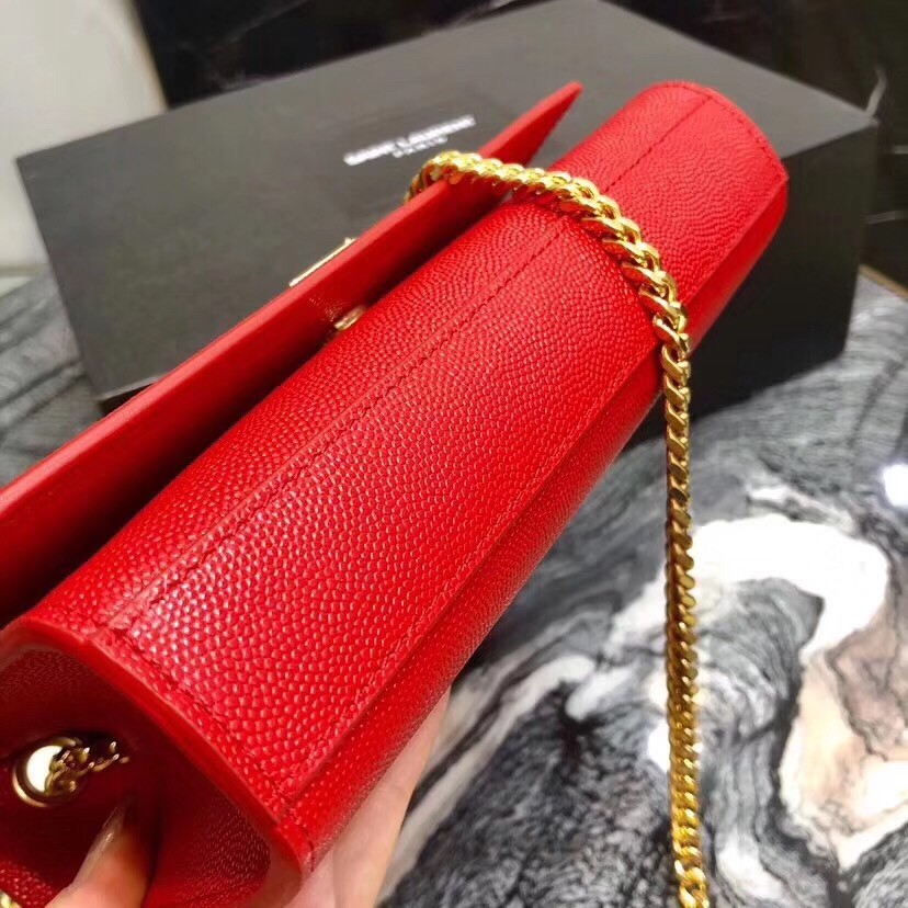 Sa**t Lau*nt small kate bag in red grained leather