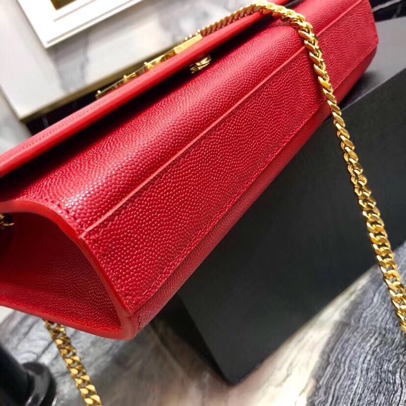 Sa**t Lau*nt medium kate bag in red grained leather