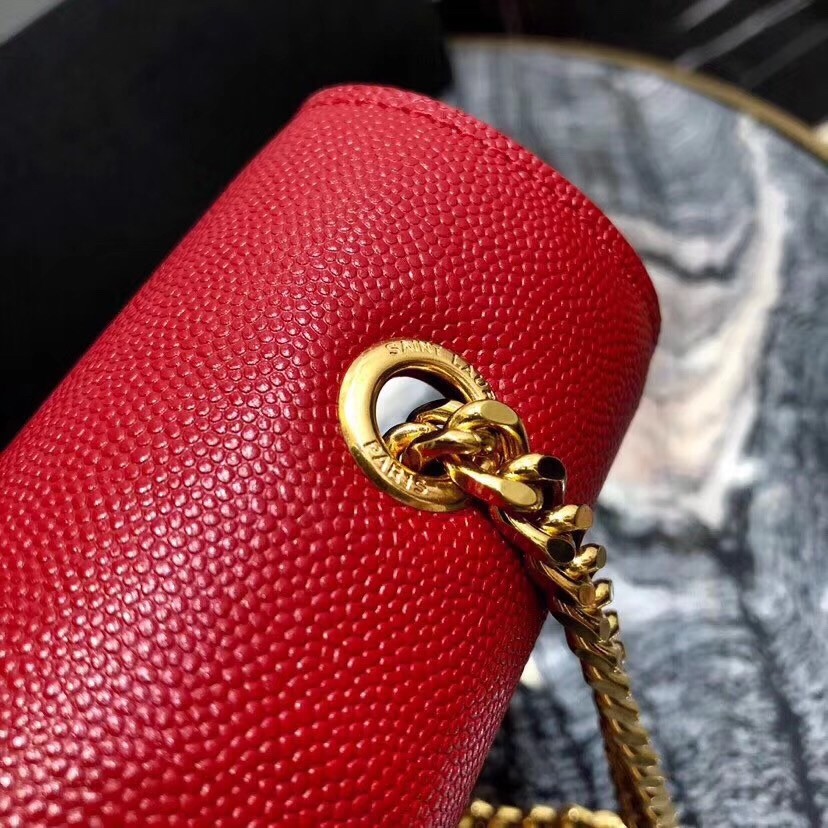 Sa**t Lau*nt medium kate bag in red grained leather