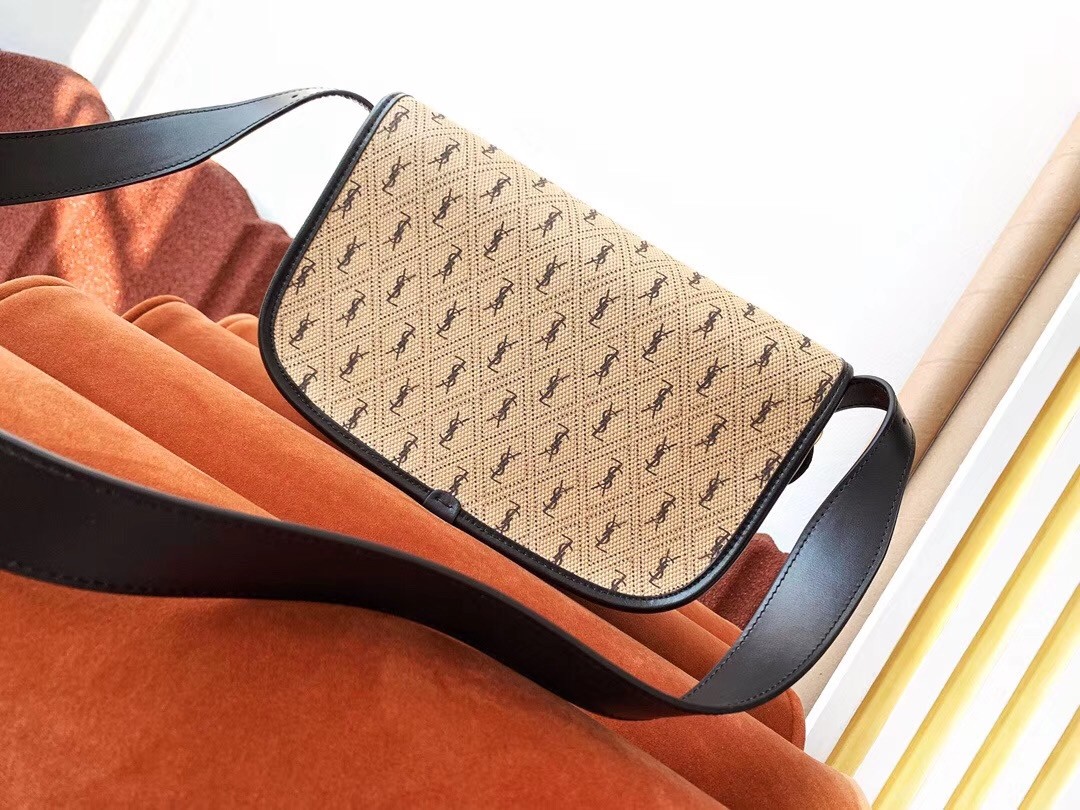 Sa**t Lau*nt monogram all over medium satchel in canvas