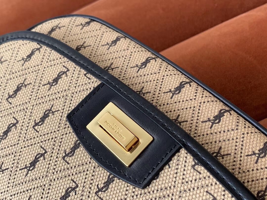 Sa**t Lau*nt monogram all over medium satchel in canvas